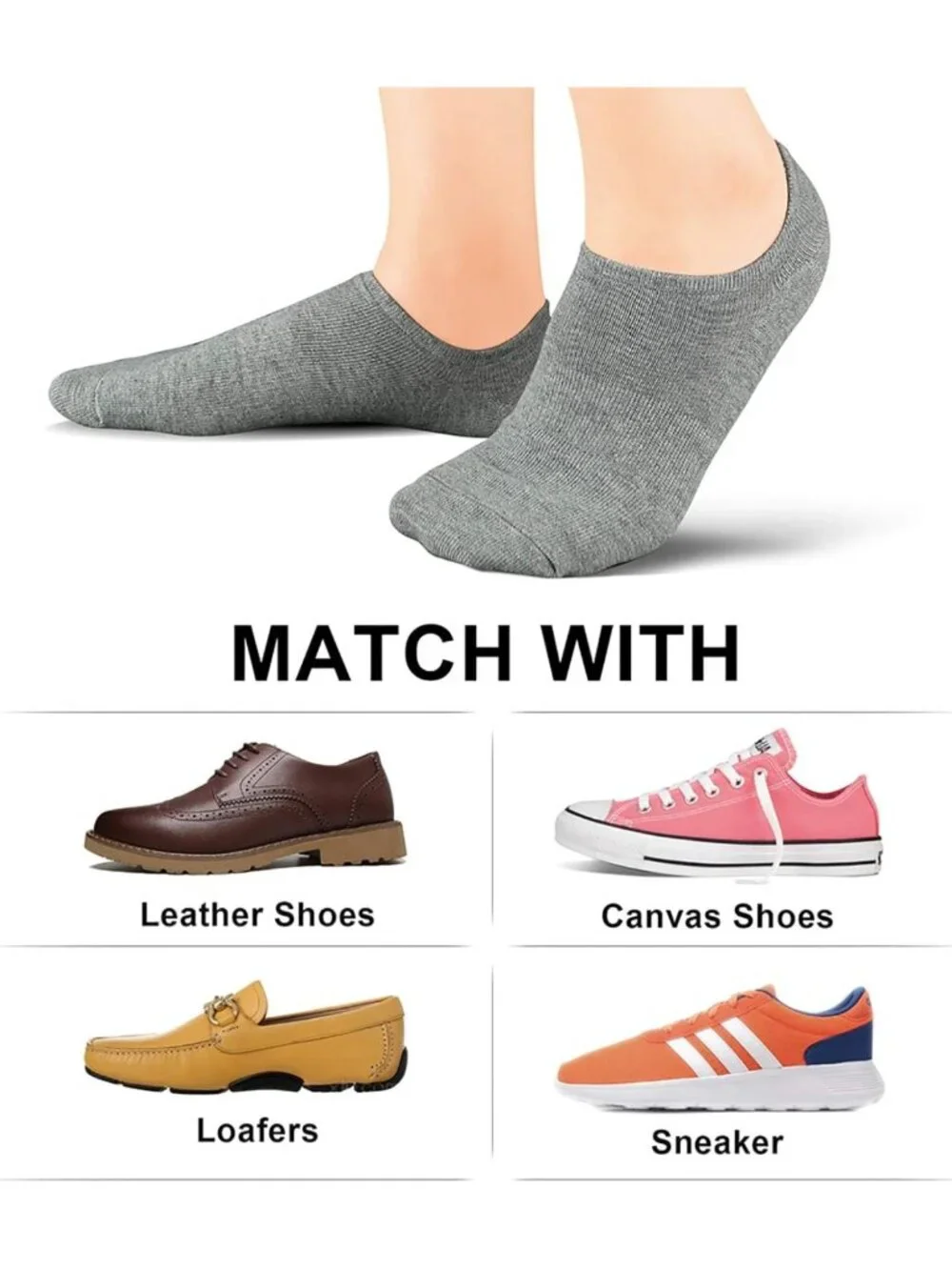 Non-Slip Low Cut No Show Socks for Women - 4/8 Pairs, Comfortable & Stylish